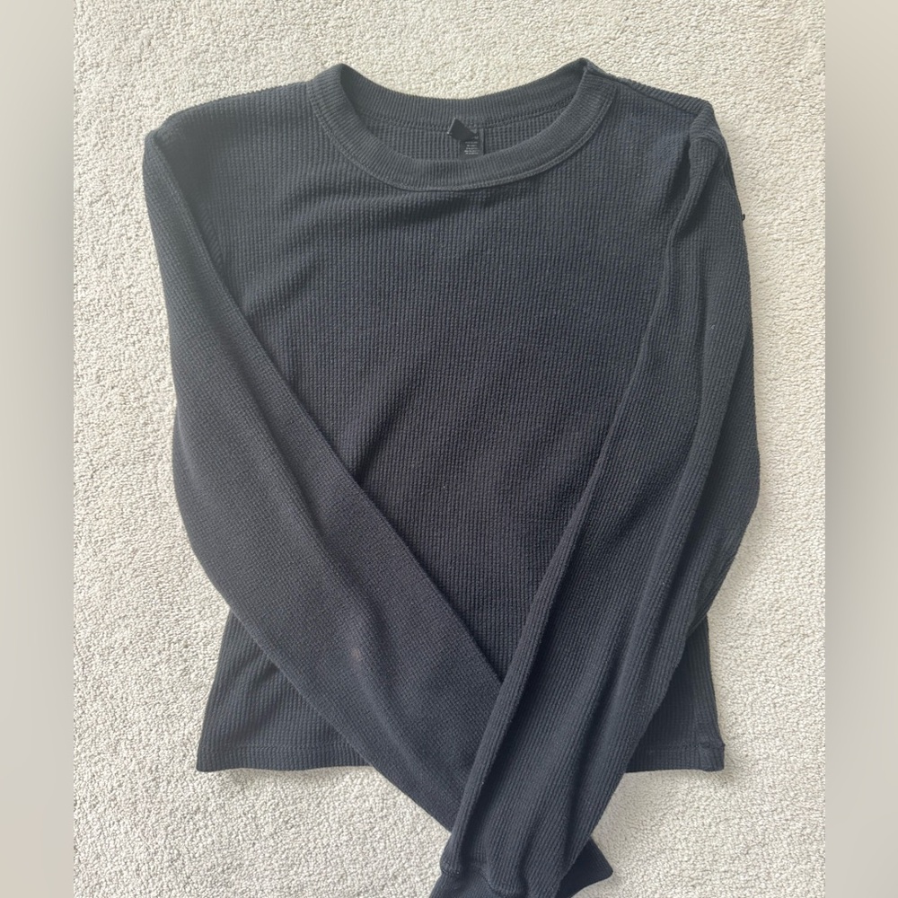 SKIMS ONYX WAFFLE LONG SLEEVE